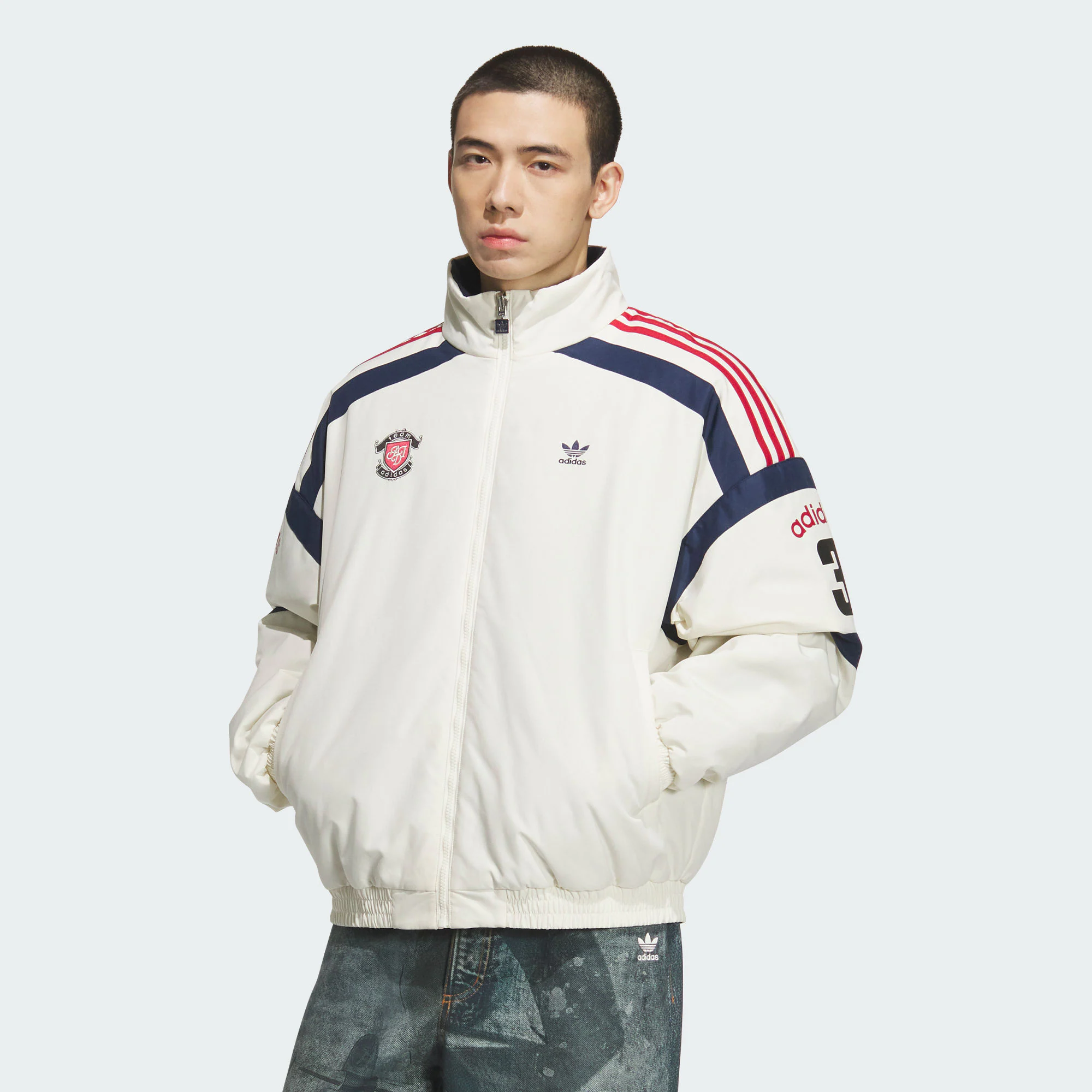 adidas/阿迪达斯男子三叶草保暖双面穿舒适休闲运动棉服KC0094