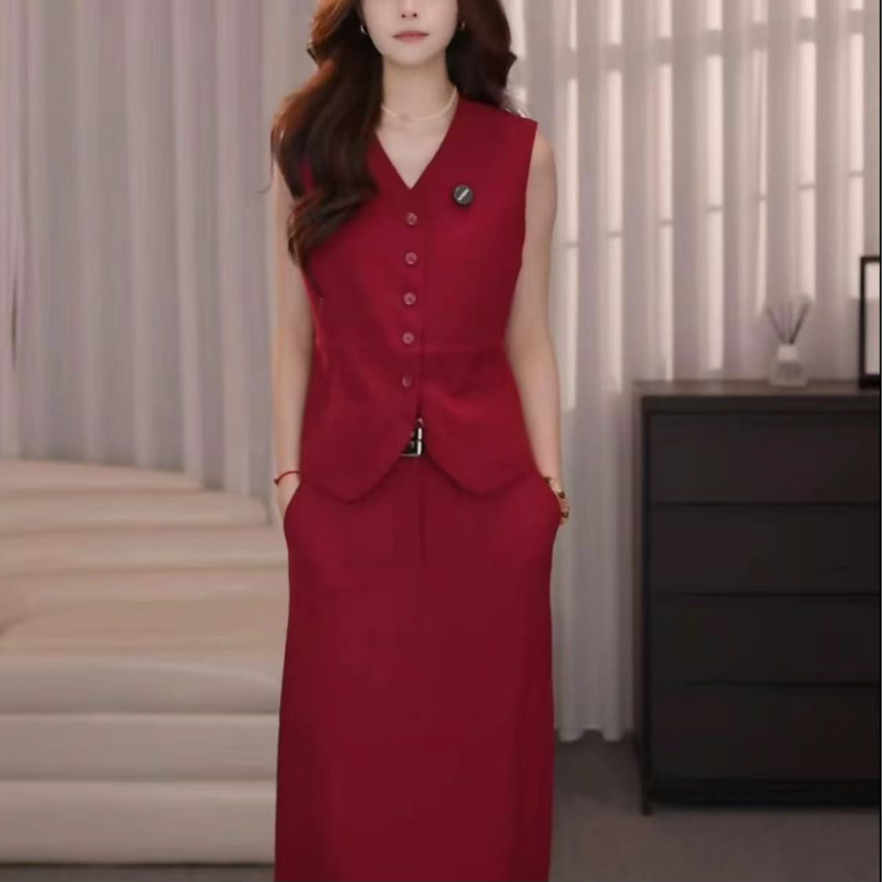 阿玛施AMASS时尚简约气质百搭马夹5400871