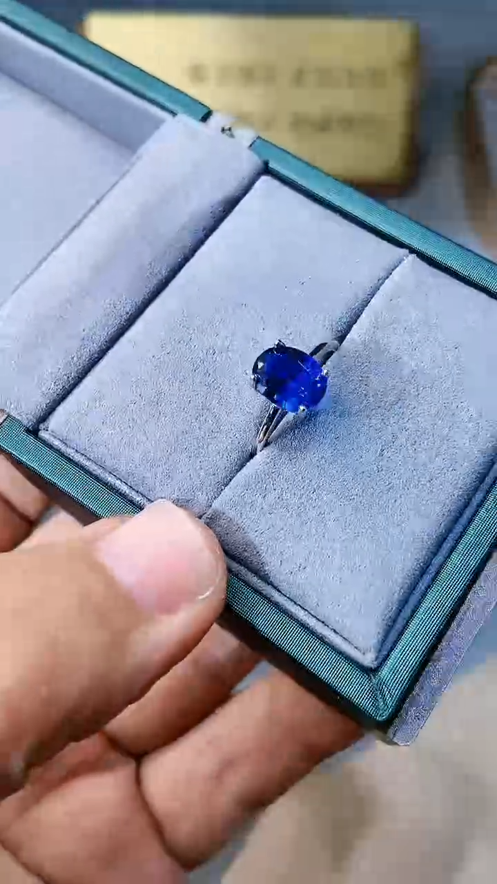 【闪购商品】蓝宝石戒指银S925镶嵌65