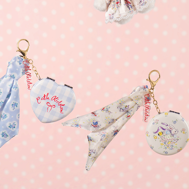 【名创优品XCath Kidston联名】花园工坊系列丝带随身镜挂饰随机发）
