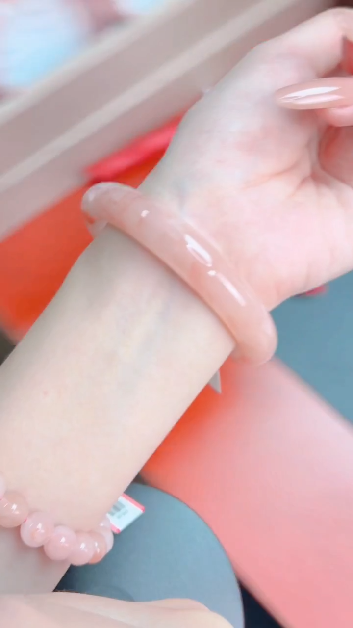 未镶嵌手镯石英质玉桃花酿88-圈口60-236