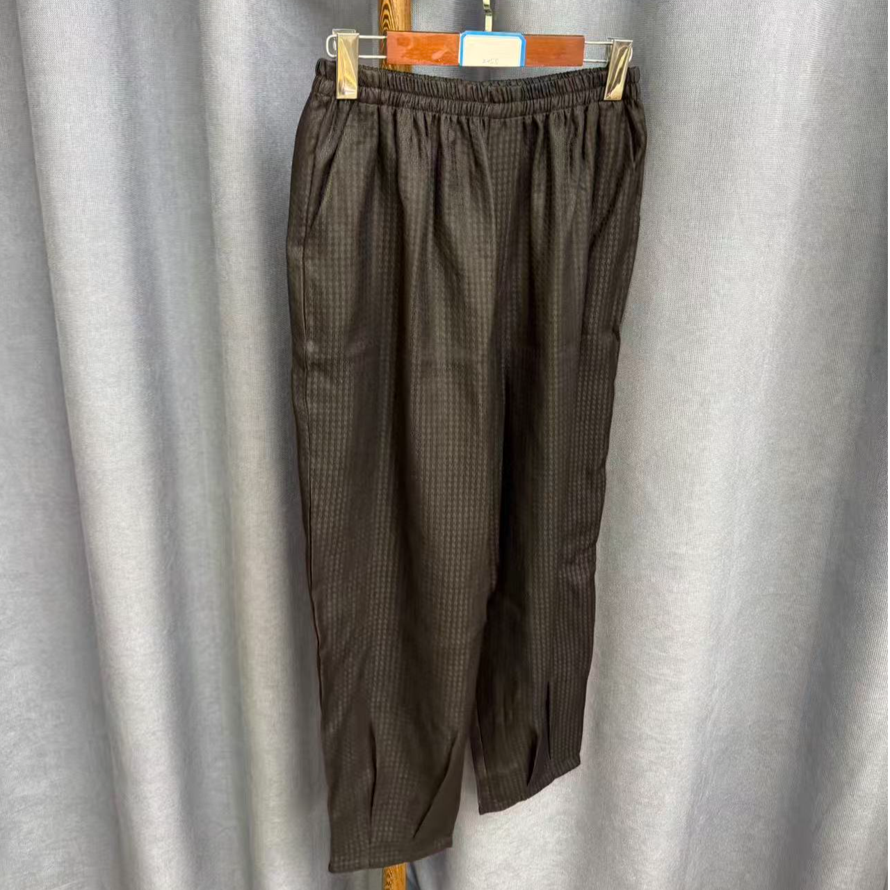 秋季新款简约百搭宽松桑蚕丝直筒长裤女Z055