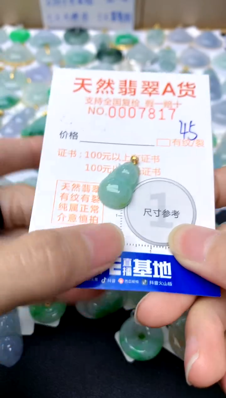 【闪购商品】翡翠颈饰18K金镶嵌45天然A货翡翠