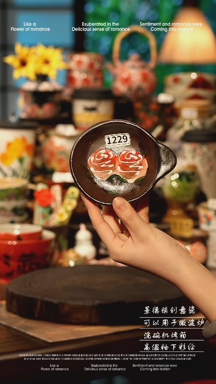 陶瓷景德镇高温釉下彩手工手绘款式@A1229@