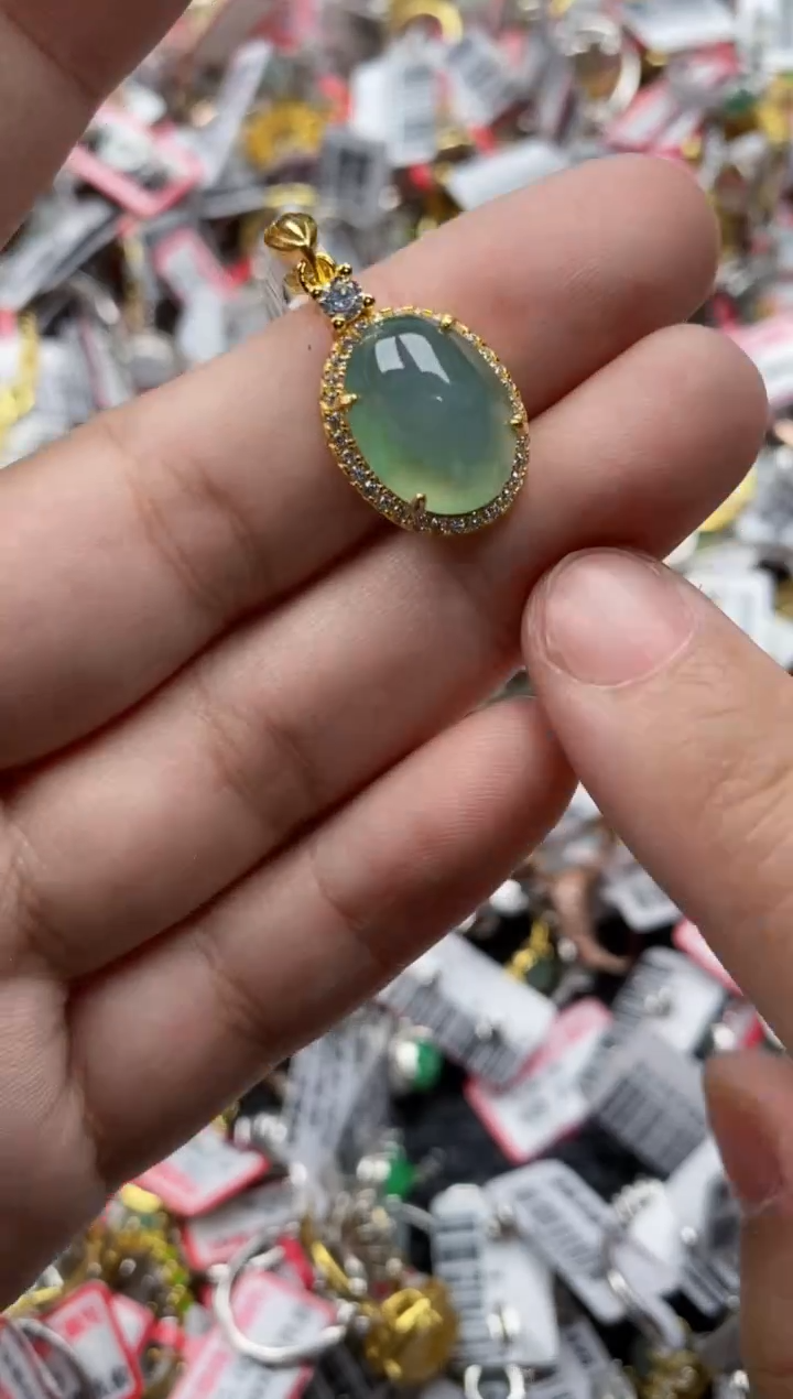 【闪购商品】翡翠戒指银S925镶嵌66666---3