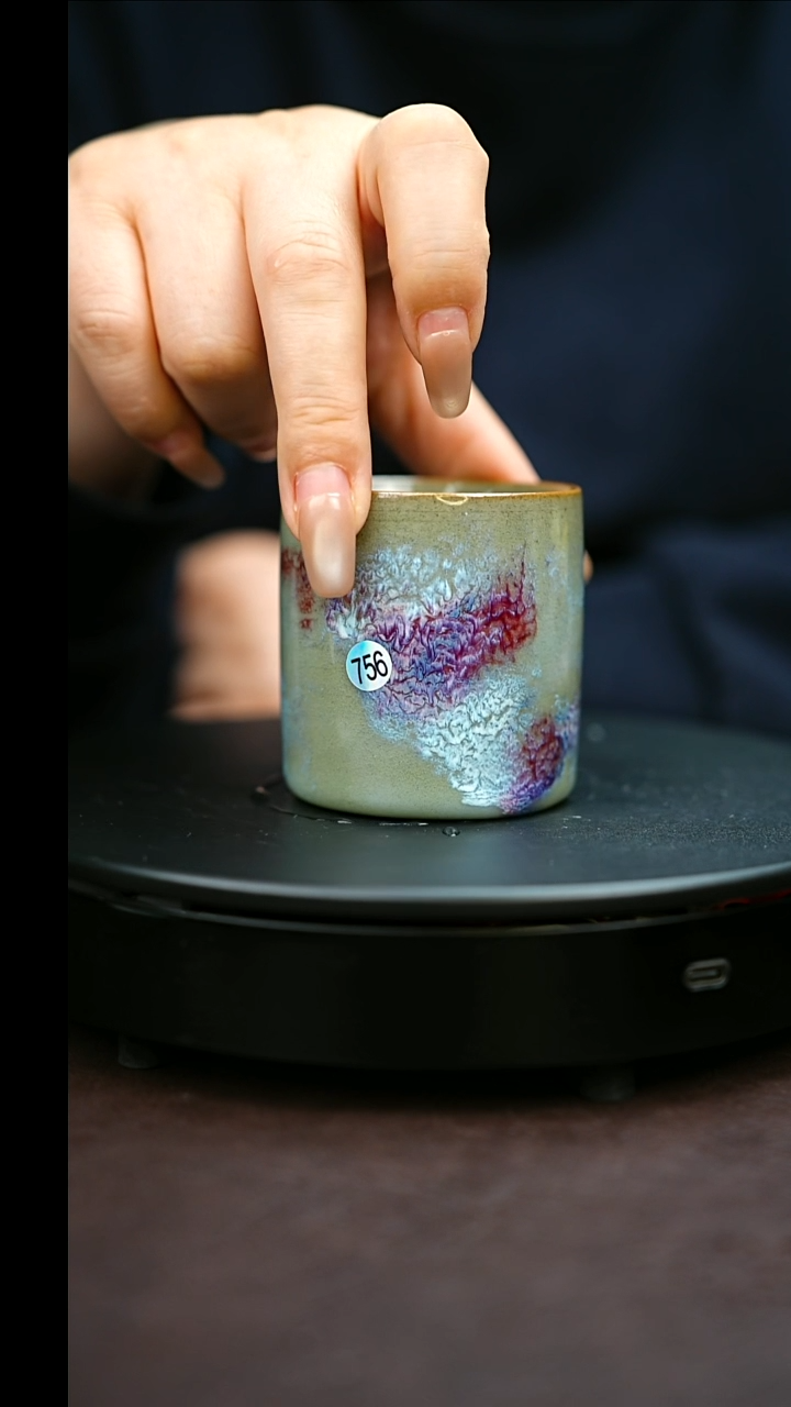 756#原矿钧瓷炉钧釉直口杯