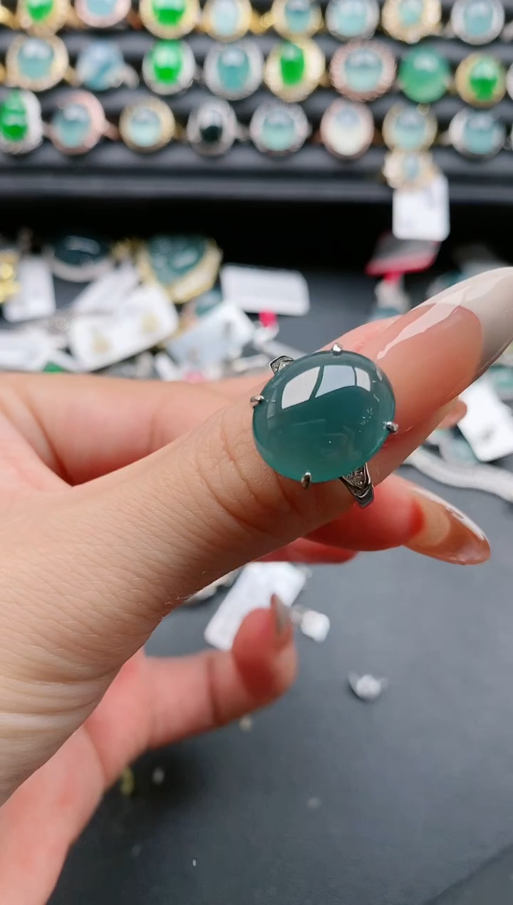 【闪购商品】翡翠戒指银S925镶嵌1111