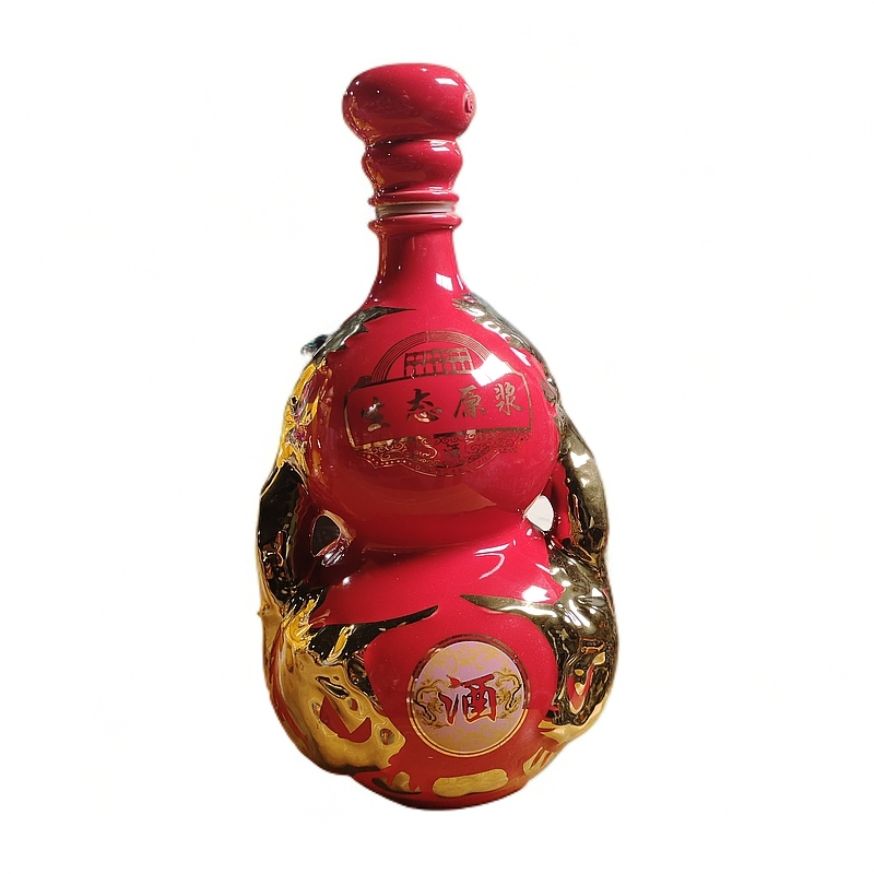香得盛陶瓷葫芦（红色）瓶摆件酒1000mlLQ52度1000