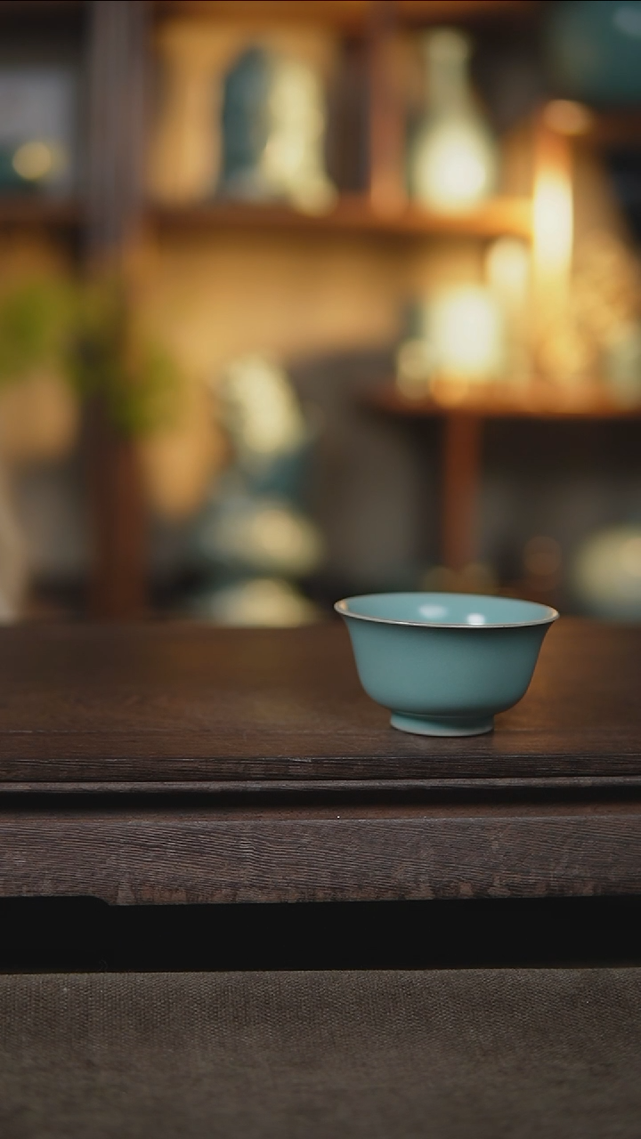 【闪购商品】杯仿古天青压手杯瑕