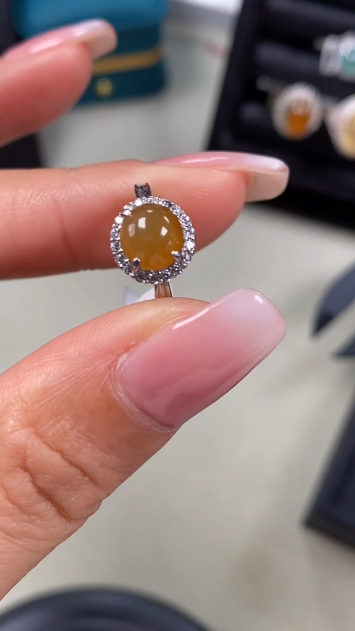 【闪购商品】翡翠戒指银S925镶嵌6828