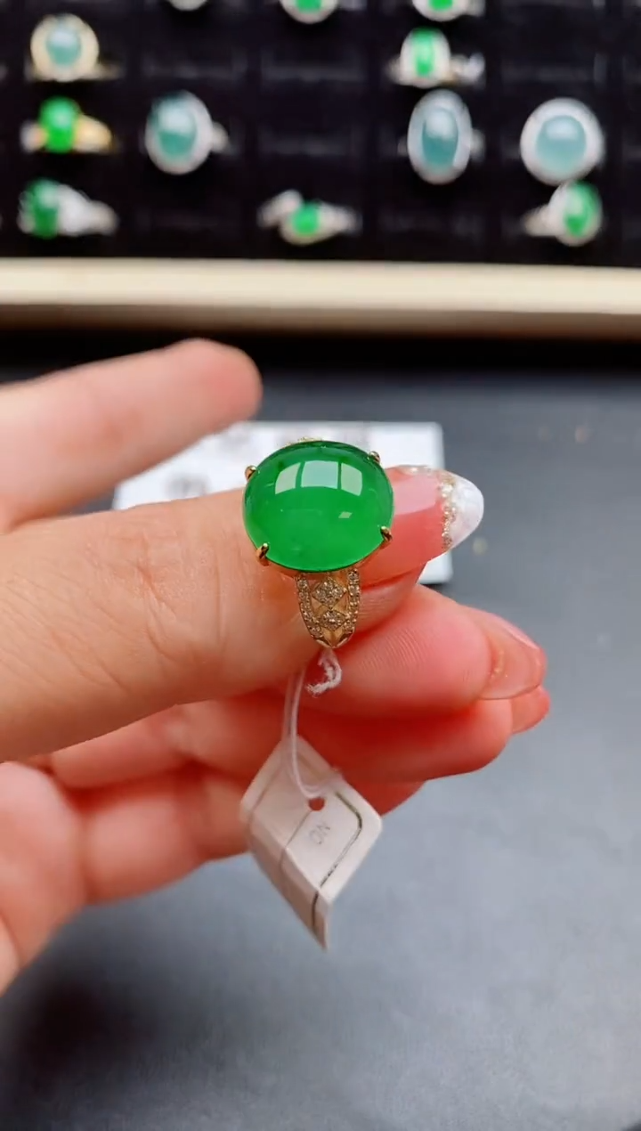 【闪购商品】翡翠戒指银S925镶嵌08550