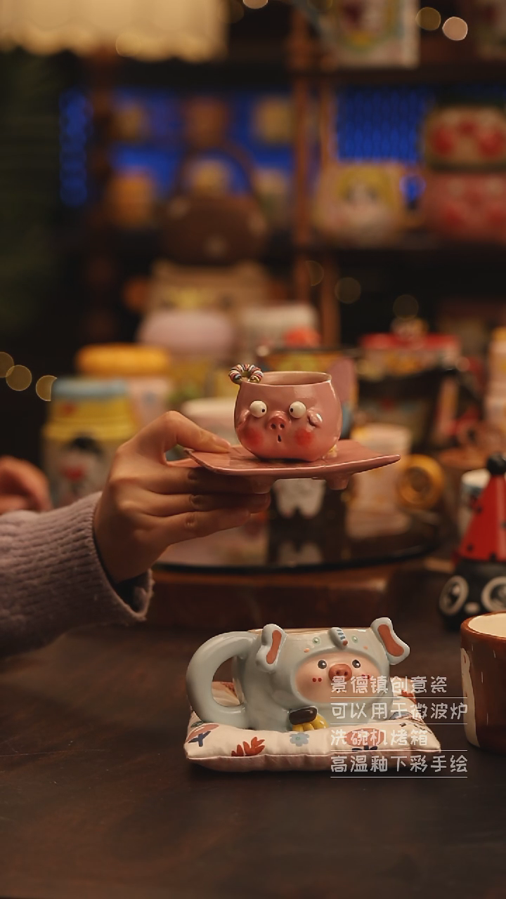 陶瓷景德镇可爱陶瓷釉下彩绘设计师款