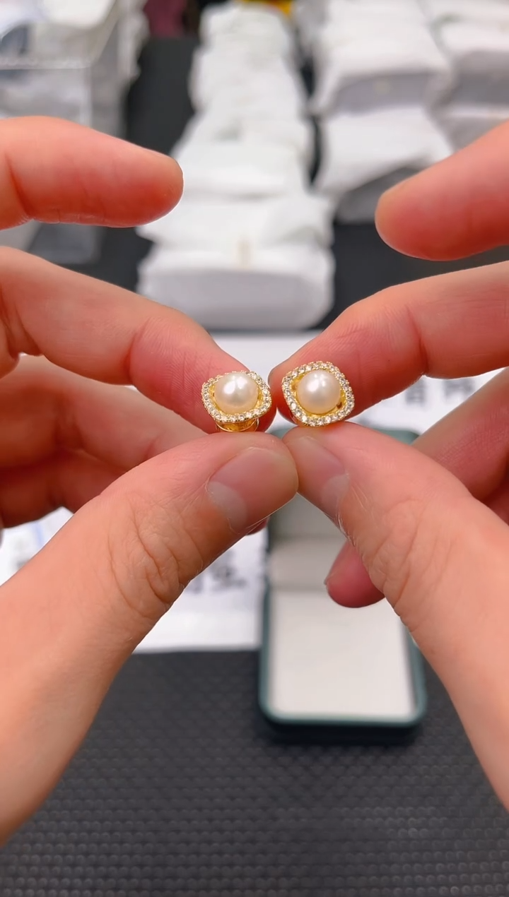 未镶嵌淡水珍珠耳饰ed1123