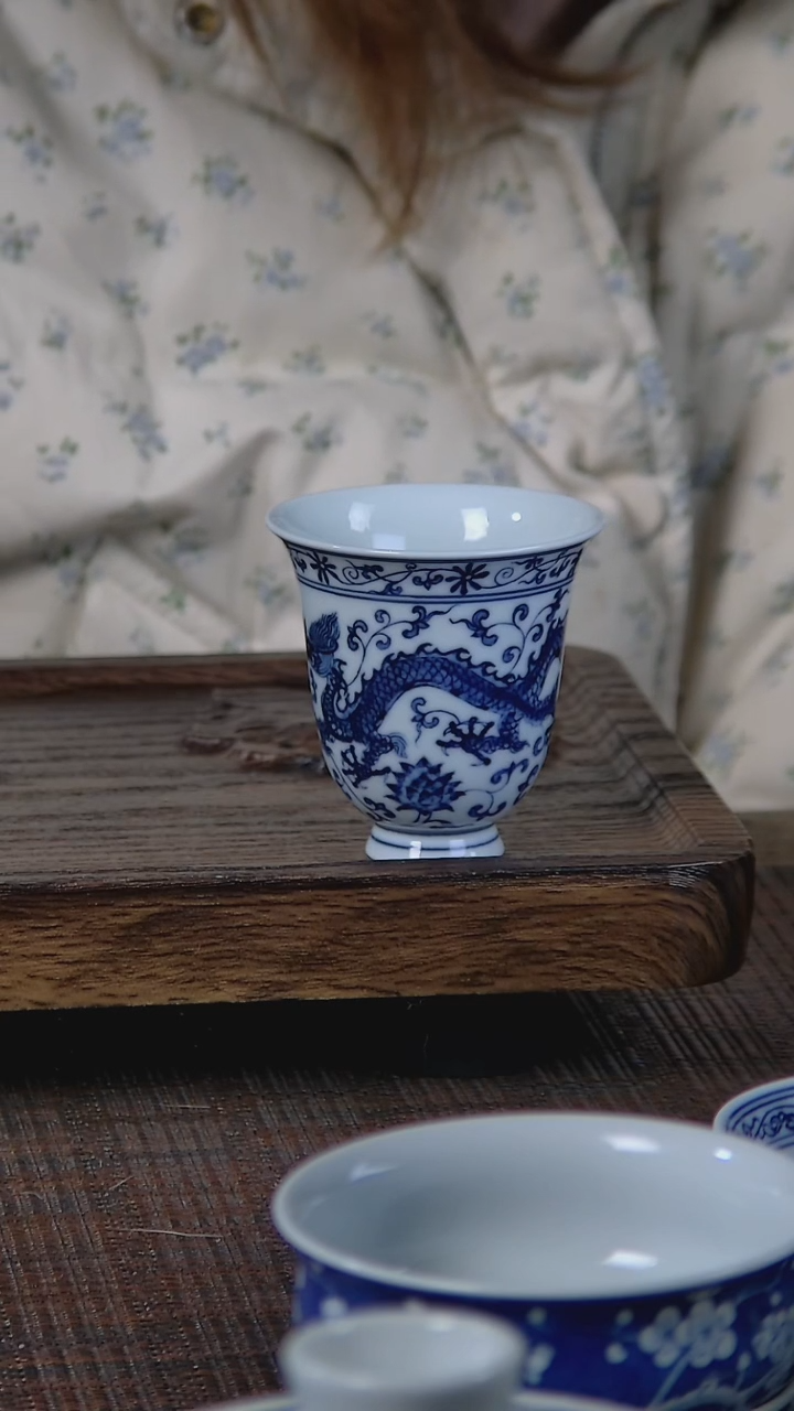 【闪购商品】折葵非器手工手绘缠枝龙闻香杯