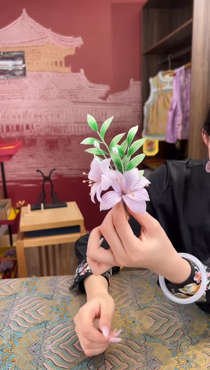 【闪购商品】刺绣非遗绒花（发饰）