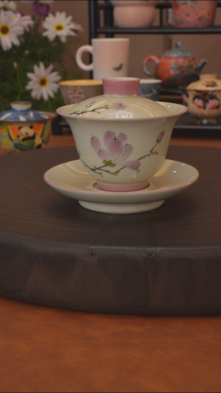 玉兰花系列 二才盖碗