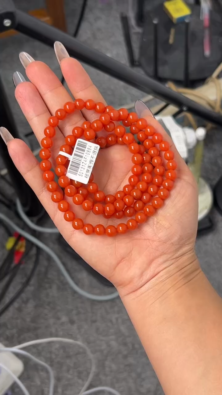 【闪购商品】玛瑙/玉髓手串未镶嵌原矿无优化冷水河7mm左右多圈