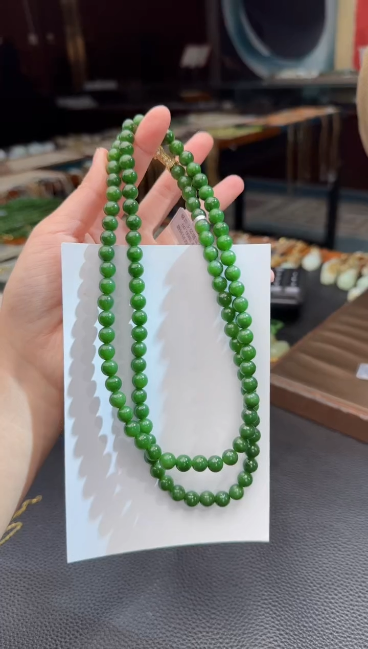 【闪购商品】和田玉颈饰未镶嵌碧玉108颗多圈卡8