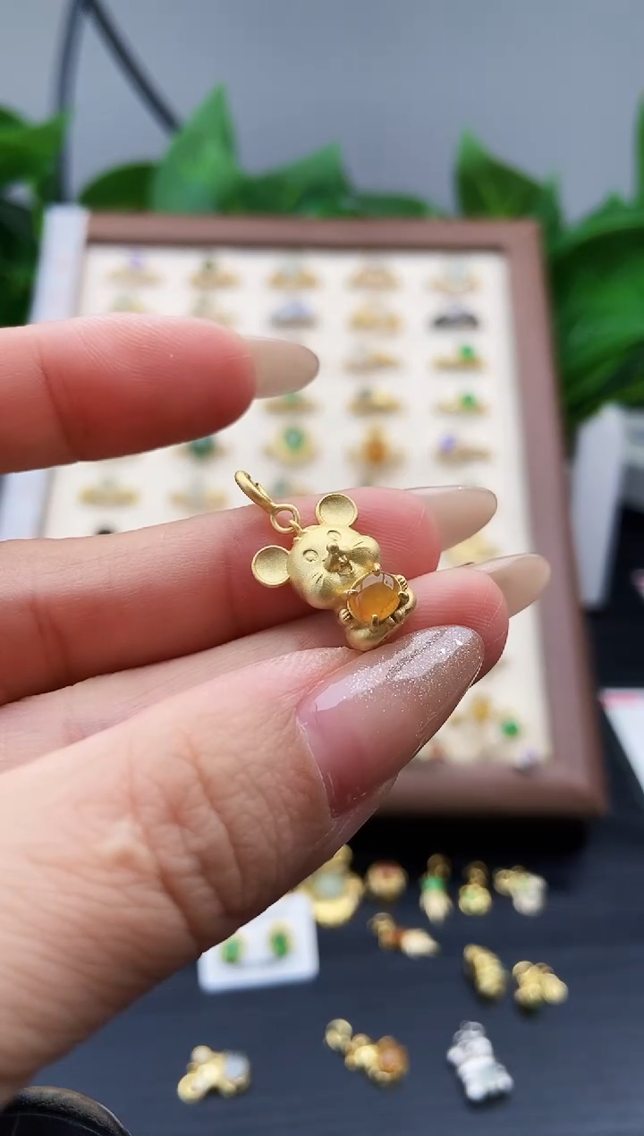 银S925镶嵌戒指翡翠田*一12