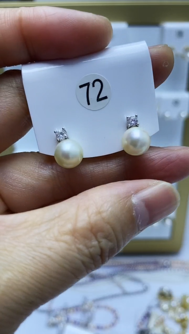 银S925镶嵌耳饰海水珍珠72