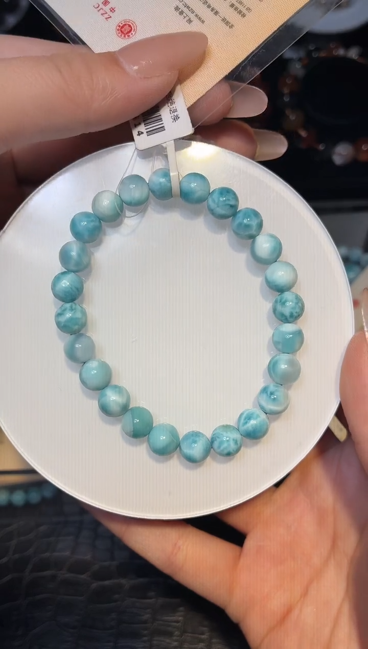 未镶嵌针钠钙石（海纹石）手链海纹石手链单圈A8