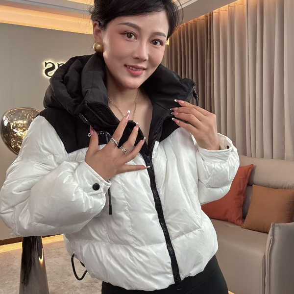【耿老板6102#Z】小欧撞色设计短款高级感白鸭绒女羽绒服安心绒