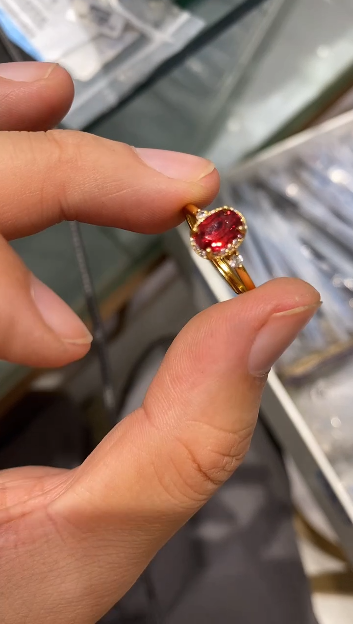 戒指蓝宝石银S925镶嵌戒指