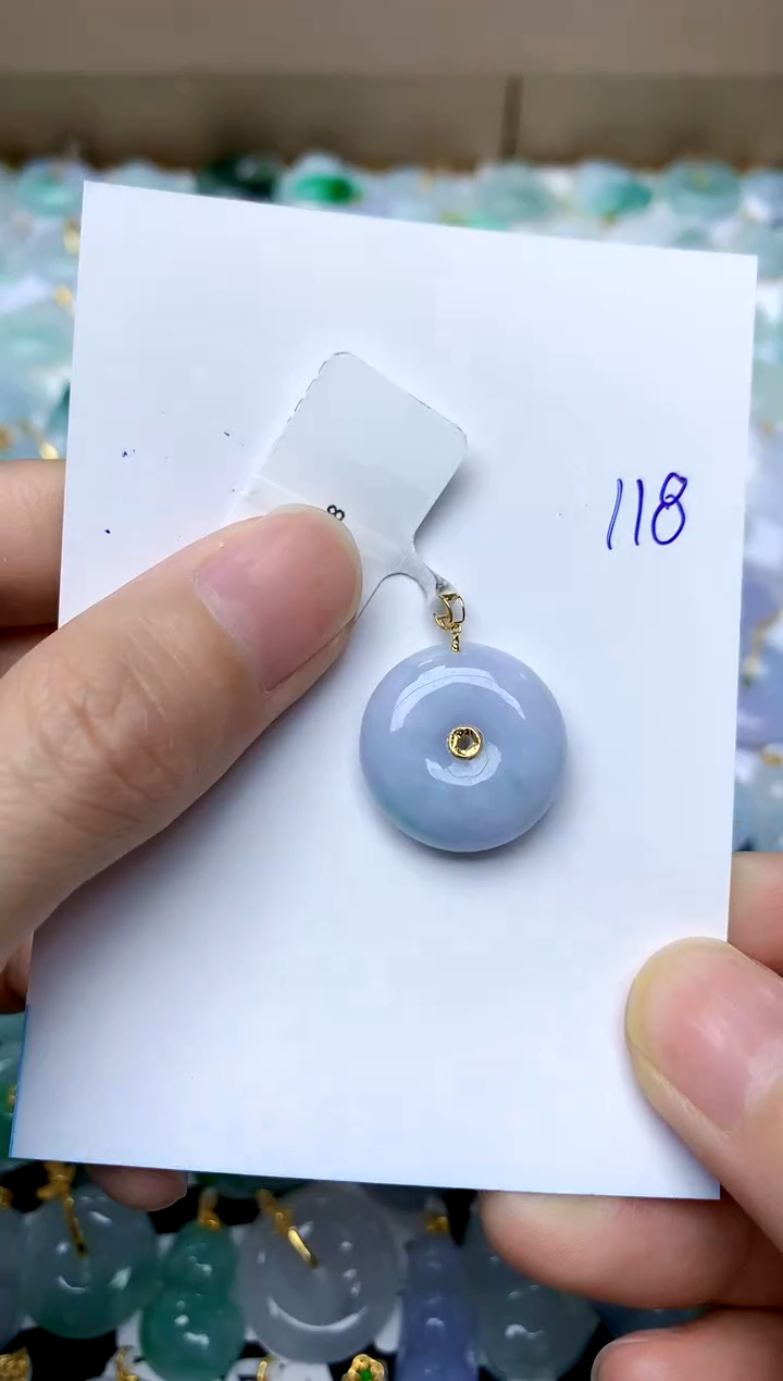 【闪购商品】翡翠颈饰18K金镶嵌118天然A货翡翠