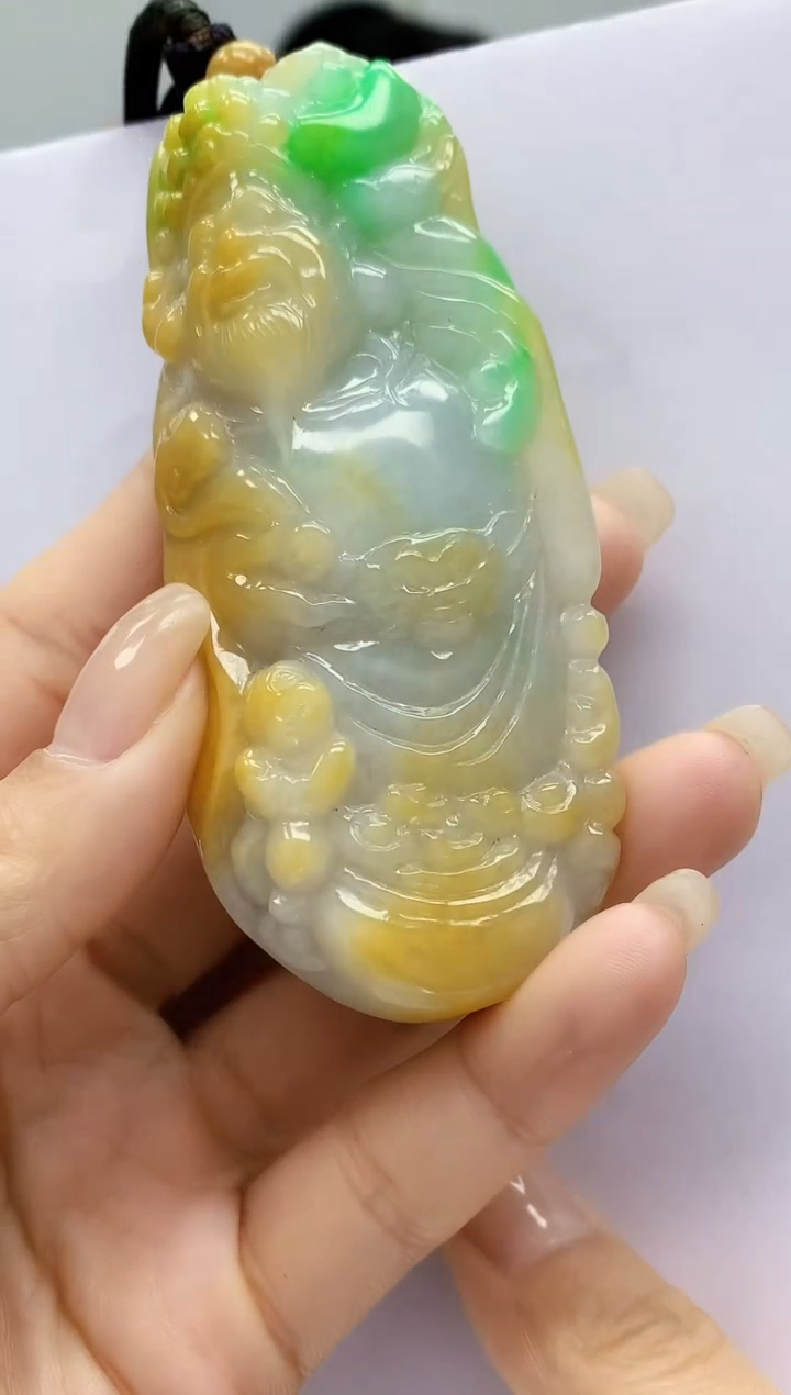 【闪购商品】定制翡翠未镶嵌4969lr-毛货挂件32