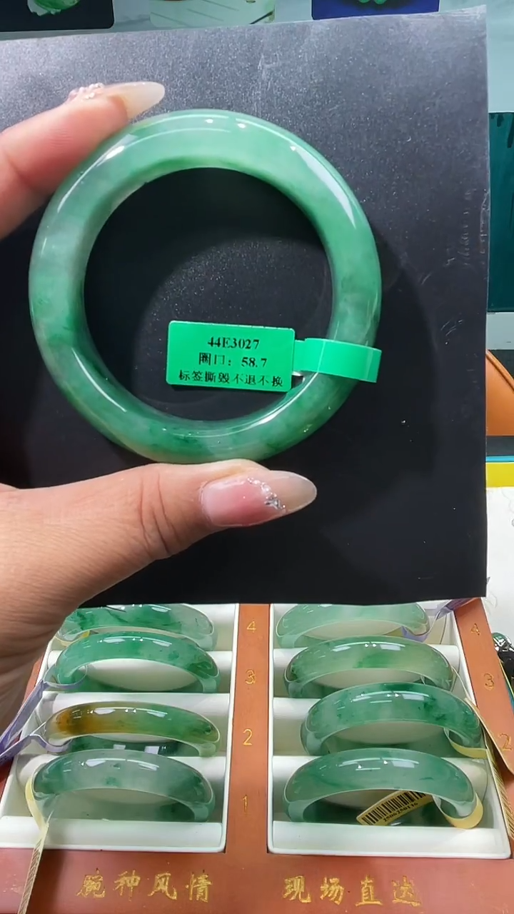 未镶嵌手镯石英质玉（非洲翠）手镯
