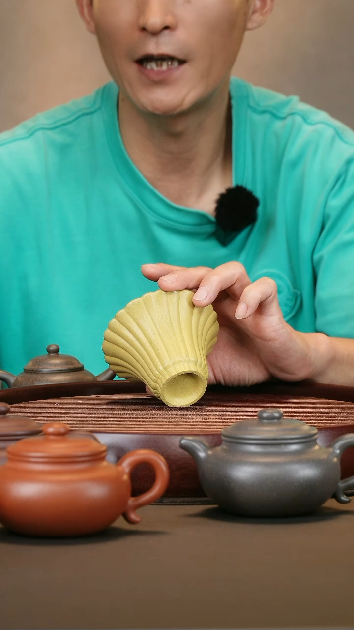 茶壶紫砂段泥菊瓣杯120cc