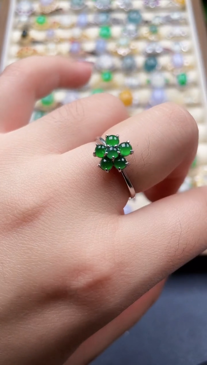 银S925镶嵌戒指翡翠1