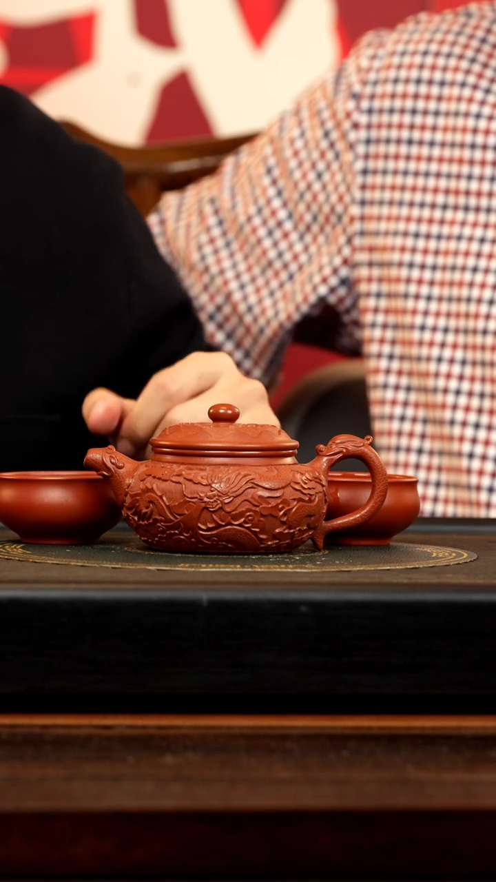 【闪购商品】紫砂茶壶YJB 大红袍 浮雕仿古