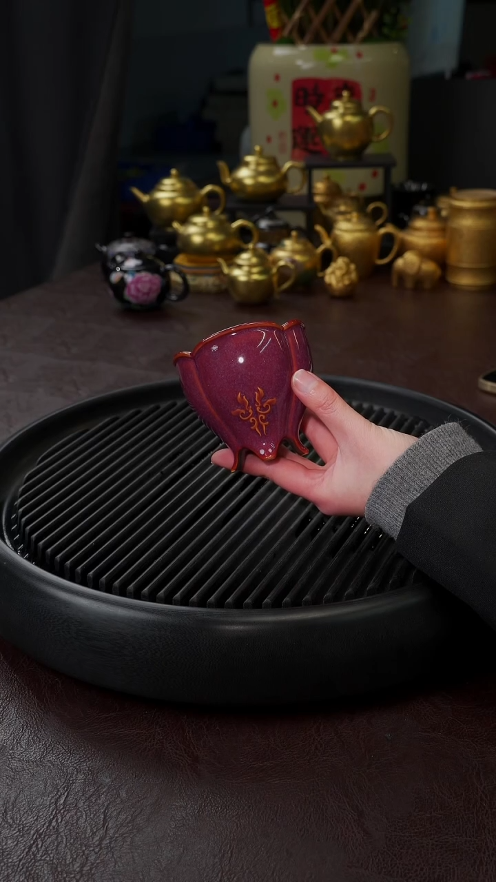 【闪购商品】杯【宜景窑定窑八彩紫】逐鹿四方