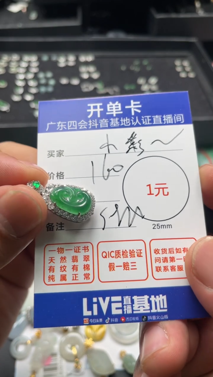 【闪购商品】翡翠颈饰银S925镶嵌挂件