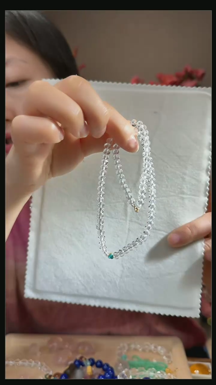 【闪购商品】水晶项链18K金镶嵌天然白水晶项链