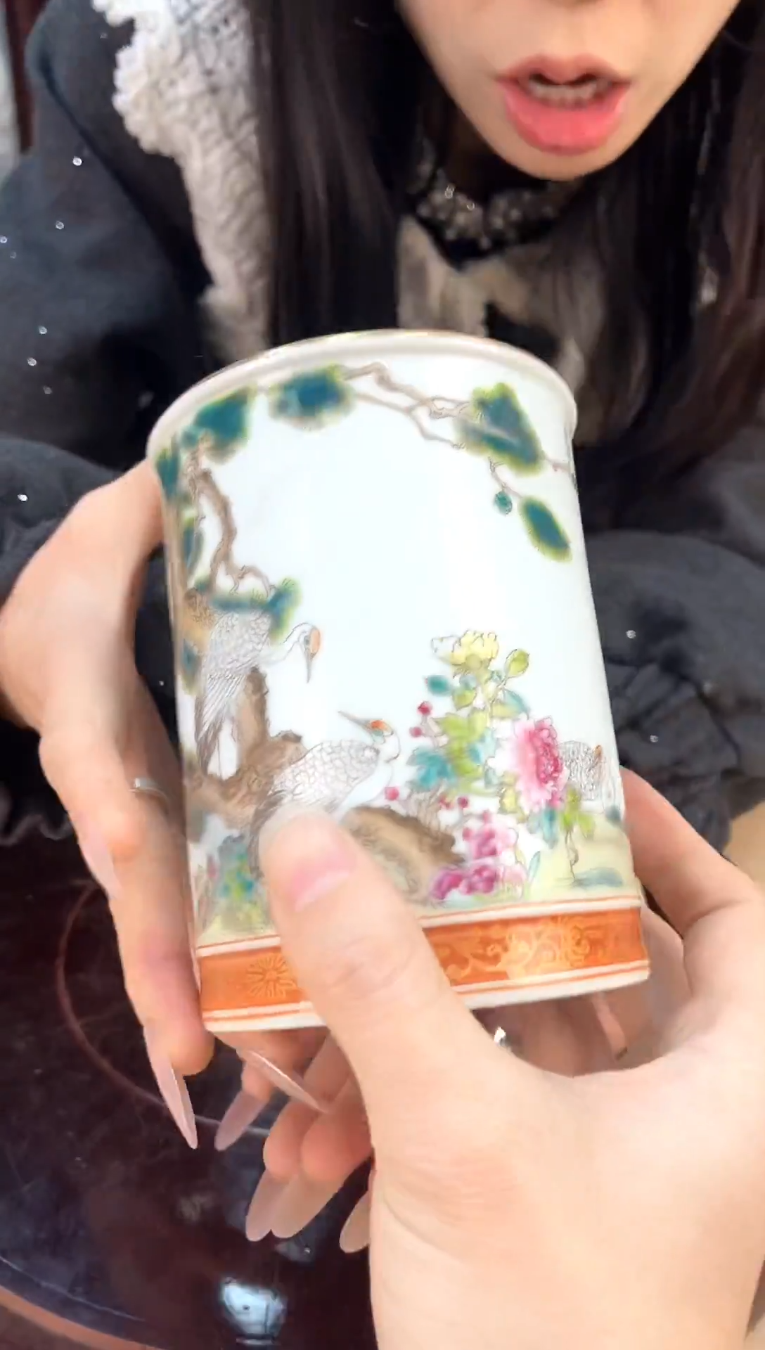 【闪购商品】瓷片E045/仙鹤笔筒随缘/一件