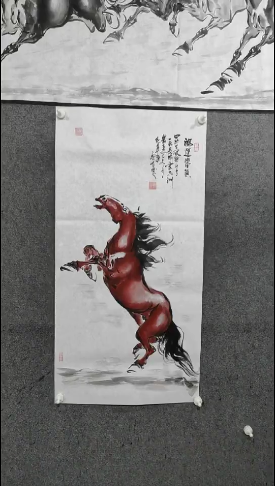 国画水墨写意单骏马图