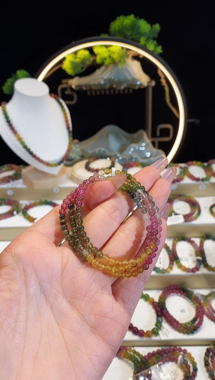 【闪购商品】碧玺手链未镶嵌 G2170三圈颜色微差