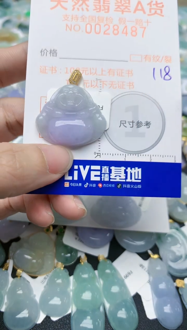 【闪购商品】翡翠颈饰18K金镶嵌天然翡翠A货    