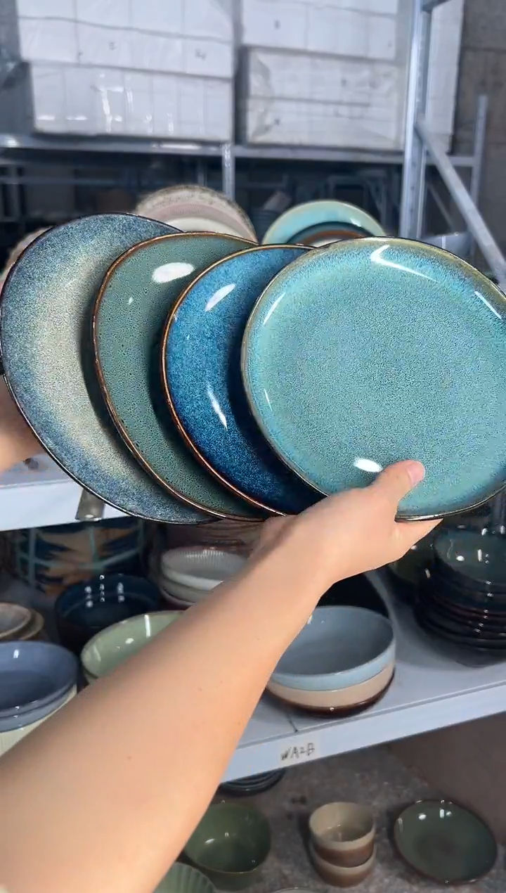 陶瓷外贸尾货瑕疵满20包邮X4 小盘8英寸