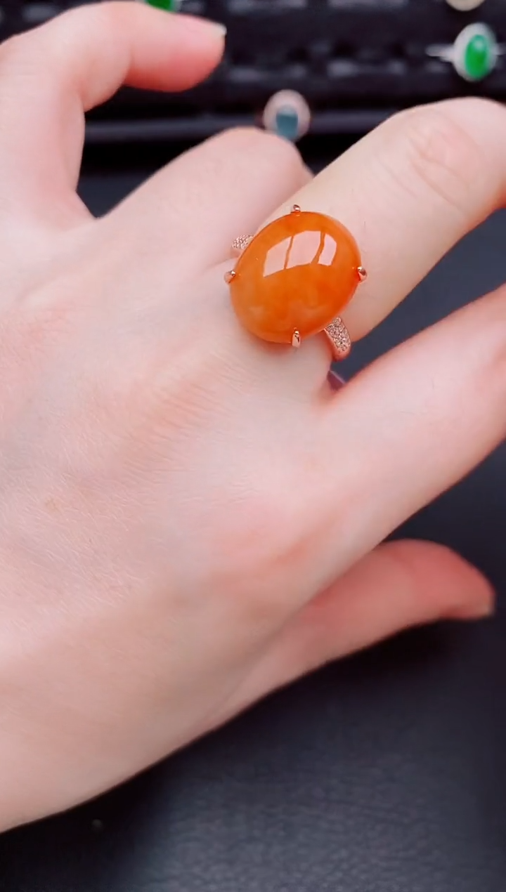 【闪购商品】翡翠戒指银S925镶嵌天然a货翡翠210