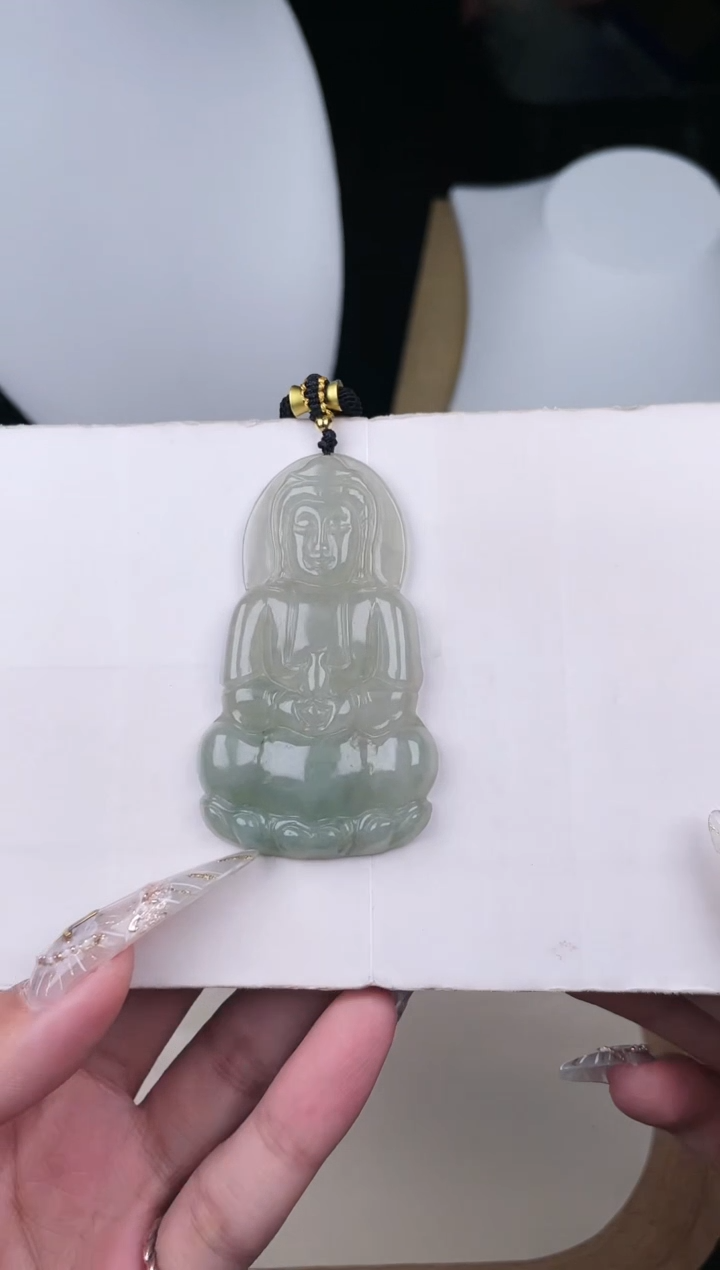 颈饰未镶嵌翡翠Y5A076绿大观音-6