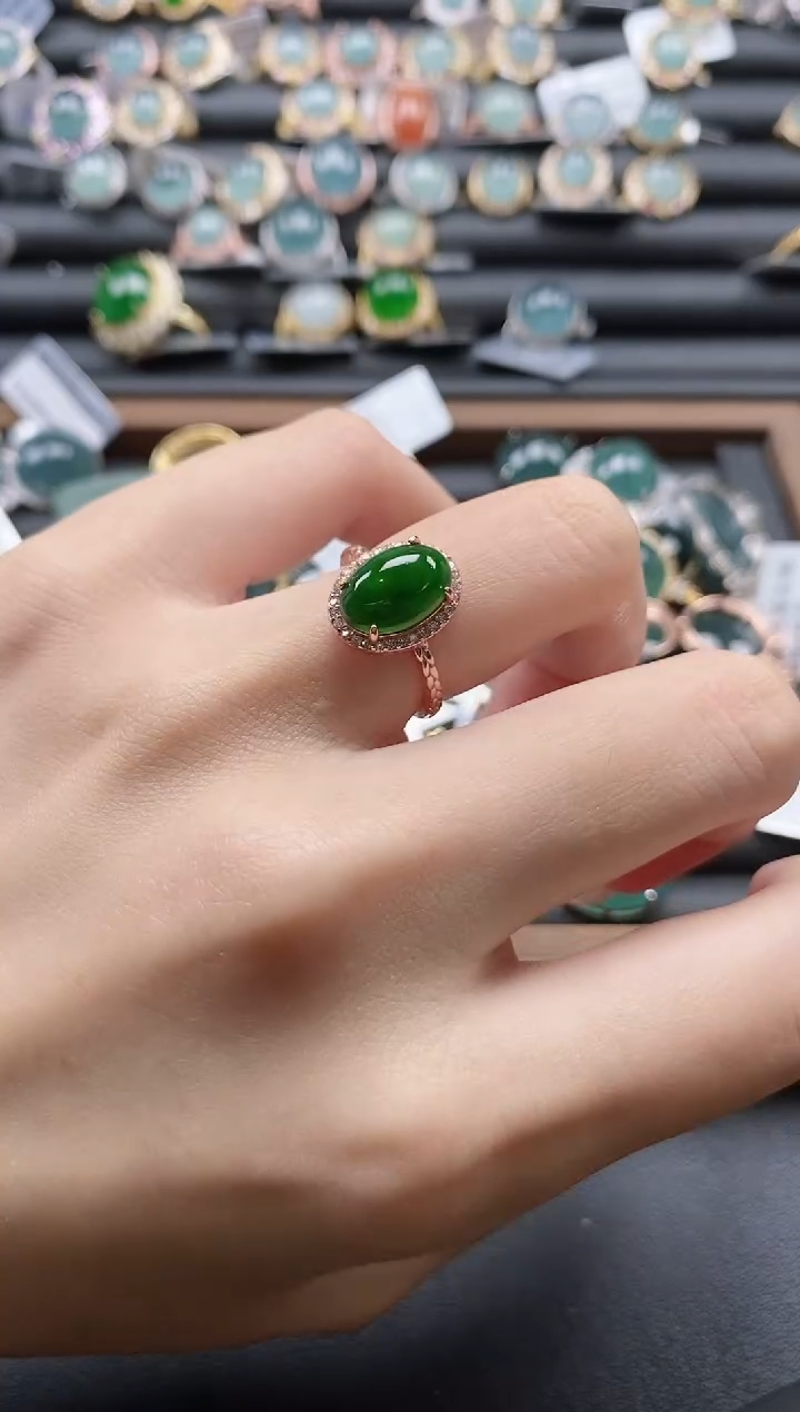 【闪购商品】翡翠戒指银S925镶嵌51511