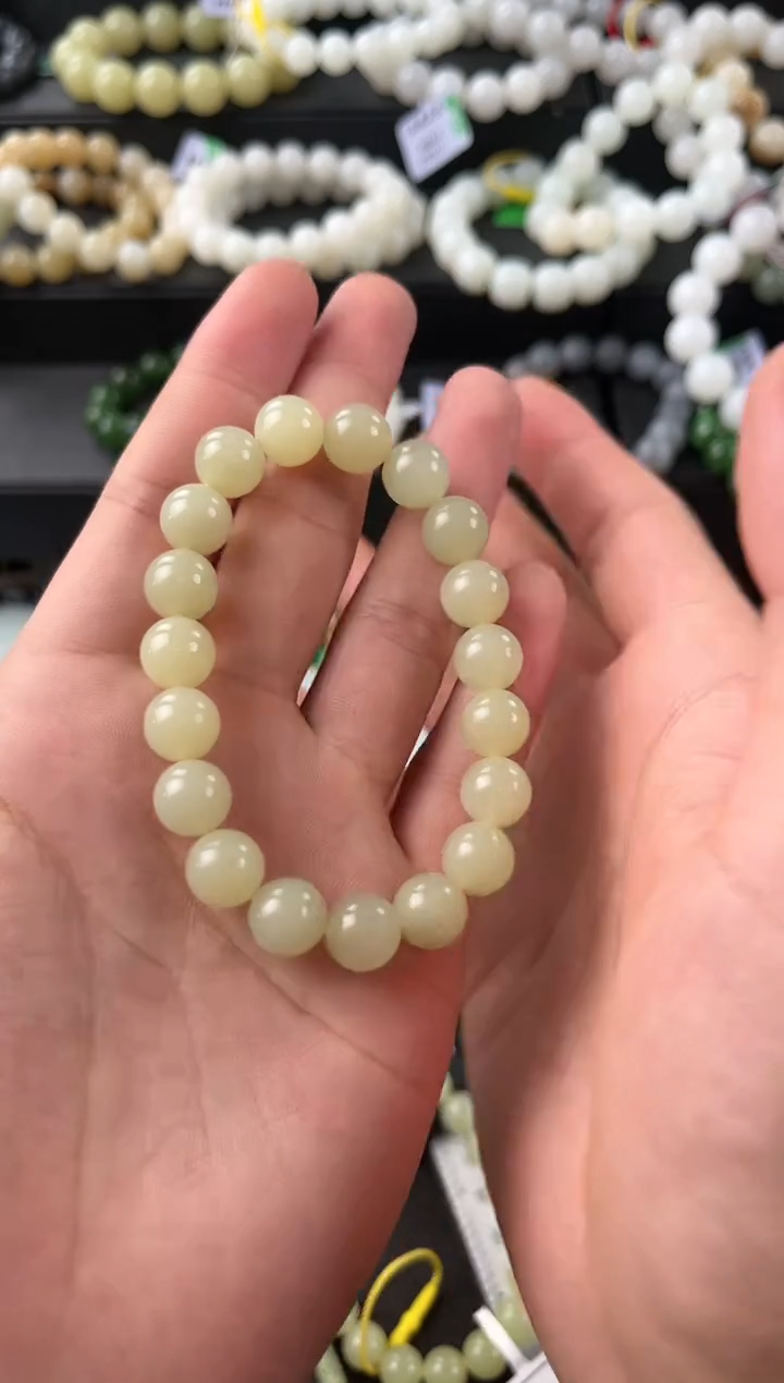 【闪购商品】和田玉手串未镶嵌若羌黄口手串卡10mm微色差