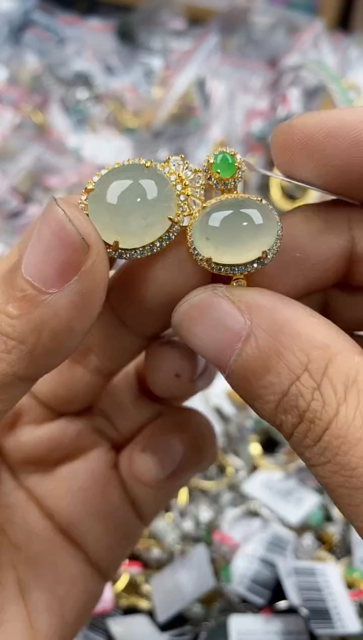 银S925镶嵌戒指翡翠666                5