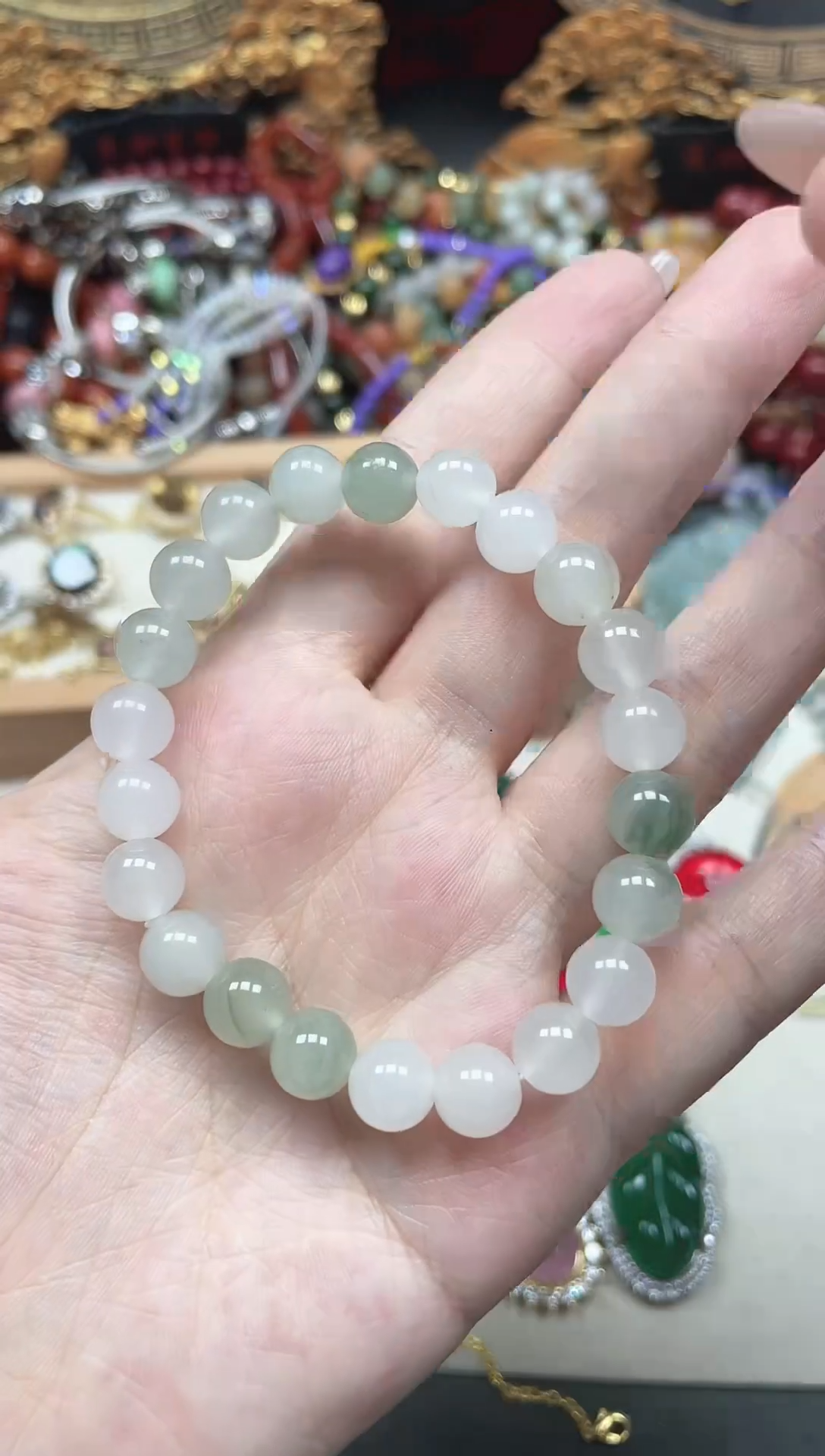 合金手串石英质玉（金丝玉）多样性发货拍一发一