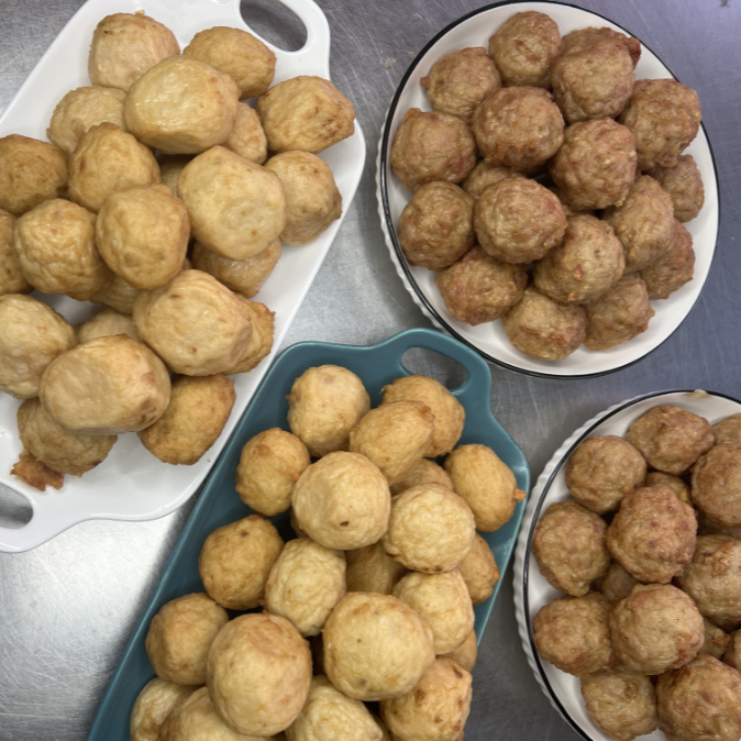 （抗哥教做菜）4斤实惠组合装 （油炸猪肉丸+油炸草鱼丸）