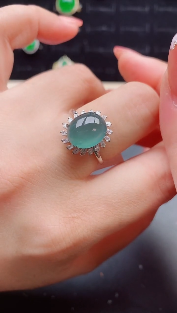 【闪购商品】翡翠戒指银S925镶嵌50805