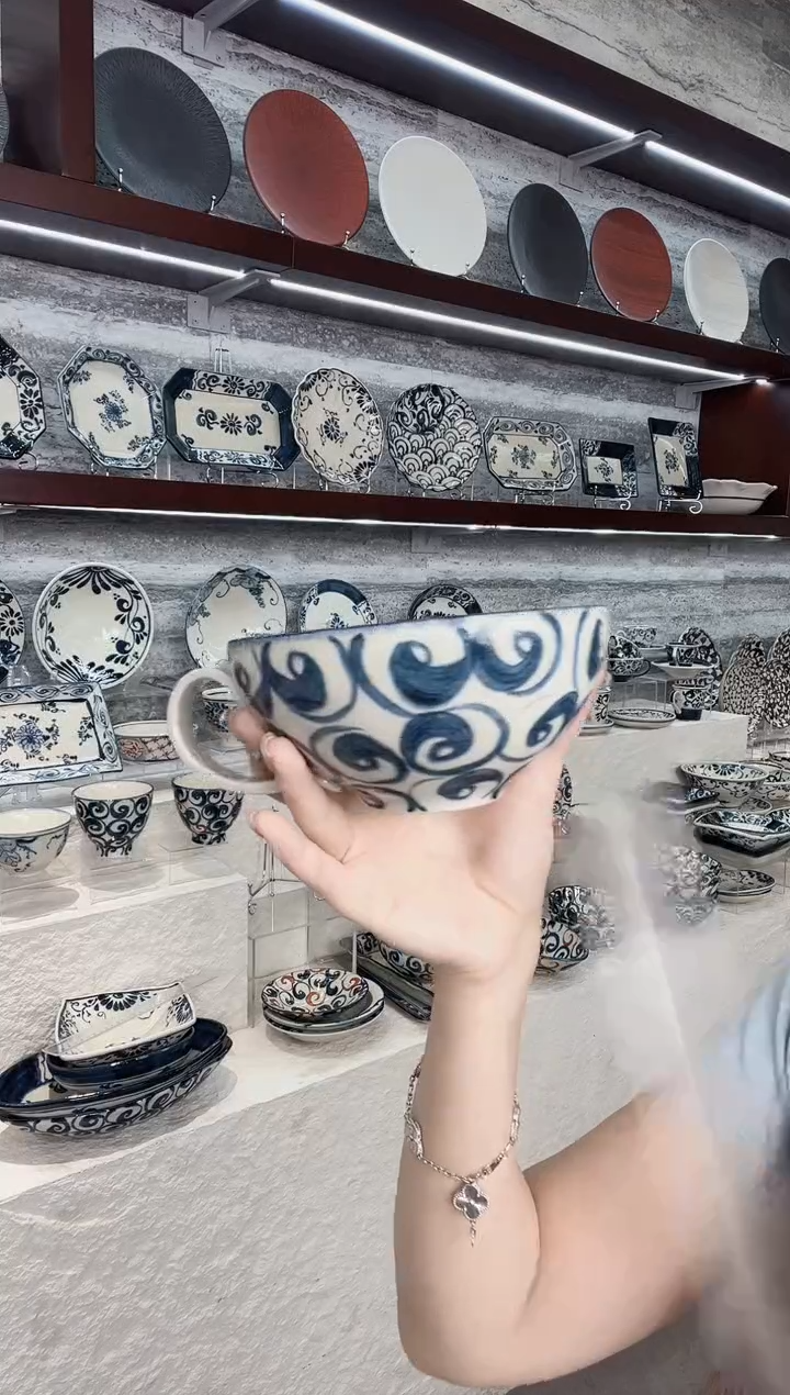 陶宗山窑早餐杯矮款-旋涡